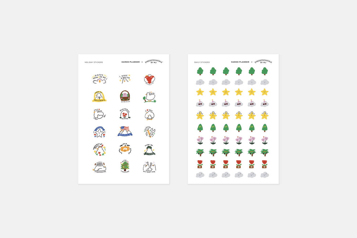 Daily & Holiday Planner Sticker Set (stresstochuckle x Haroo) — Haroo  Planner